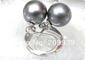 Hj 002264 Puikus turas 8.2 mm, sidabro pilkos akoya pearl tabaluoti Prancūzija auskarai
