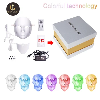 Nešiojamų LED 7Color PDT Kaukė Veido Šviesos Terapijos Odos Atjauninimo Prietaisas Veido Spuogų Šalinimas, Raukšlių Šalinimas ir Balinimo