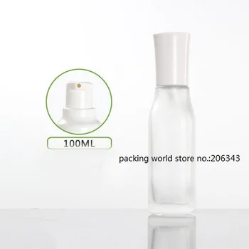 100ml aikštėje matinio stiklo butelis su siurblio dangtelis, skirtas losjonas/emulsija/serumo/foundation/tonerio/vandens odos priežiūros kosmetikos pakuotės