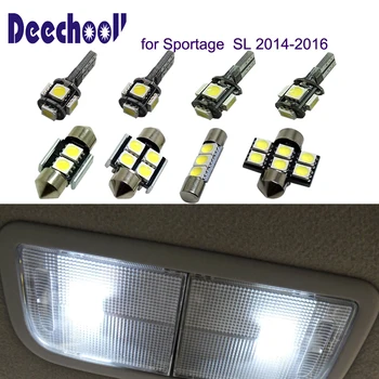 Deechoolll 12pcs Automobilio LED Lemputė Kia Sportage 14-16, Auto Canbus Interjero Šviesos Kia Sportage SL-2016 m. Skaitymo Lemputės