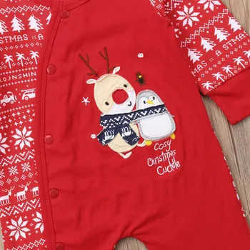 MUMS Kalėdos, Kalėdos ClothesToddler Kūdikių Mergaitės Berniukai Kalėdų Romper Bodysuit Žiemos Drabužių Komplektus