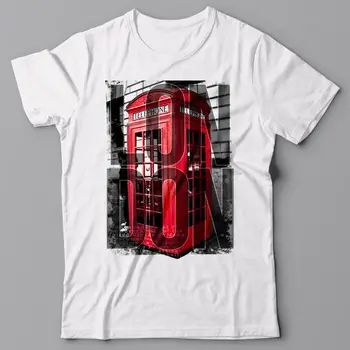 Mados Mados Vyrų Spausdinami T Marškinėliai Juokinga Grafinis T-Shirt Londono Kabina, Telefonu, Telefonu, Labai Britaincustom Atspausdintas T Shirts