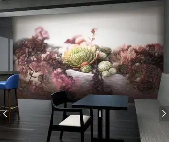 Šiaurės Cactic Gėlių Peržiūrėti Tapetai, Freskos Gyvenimo Kambario, Miegamasis Namų Sienų Dekoras Sienos Meno Lipdukai Foto Džiunglių Augalų Sienos Popieriaus