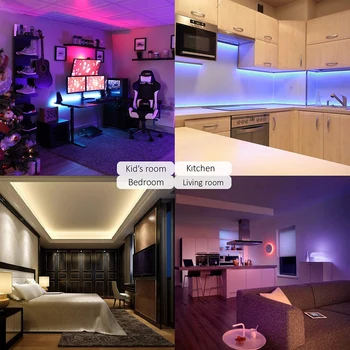 10/20m WiFi Smart LED Šviesos Juostelės RGBW Vandeniui Apšvietimo Fita Lankstus Garso App Nuotolinio Valdymo Žibinto Juostelė Home