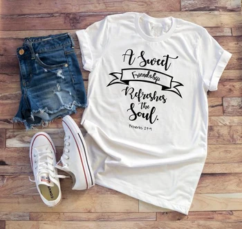 Geriausias Draugas, T-Shirt Saldus Draugystės Atgaivina Sielą Moterų Krikščionių Tee moterims mados šūkis viršūnes mergina stiliaus meno marškinėlius