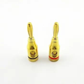 20pcs 4mm Banana Plug Jack Solderless Garsiakalbio Adapteris paauksuoti Jungtys Privalomas Po Raudona/Juoda