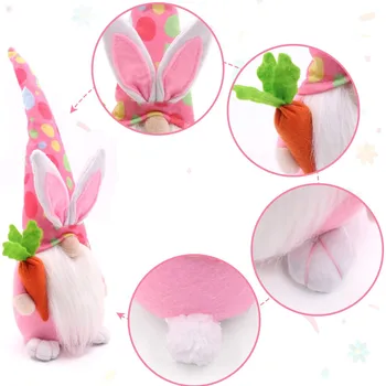 Lėlės Easter Bunny Morkų Nykštukas Beveidis Lėlės Apdailos Namų Dekoracijas 3PCs Muñeca de decoraciones