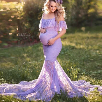 Shoulderless Raukiniai Apvalkalą Motinystės Suknelė Už Nuotrauką Šaudyti Nėščiųjų Drabužiai, Nėštumo Dress Motinystės Drabužiai 2019 Naujas