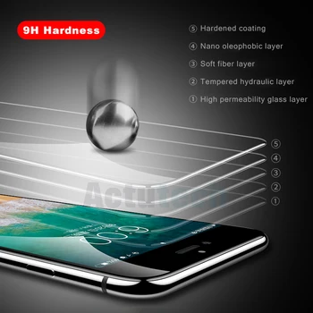 6D Pilnas draudimas Screen Protector, Stiklo iPhone XS MAX XR X Grūdintas Stiklas Ant iPhone 6 6s 7 8 Plius Apsauginės Plėvelės Stiklo