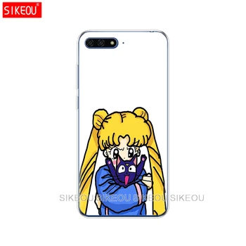 Silikono Padengti Telefoną Atveju Huawei Honor 7A PRO 7C Y5 Y6 Y7 Y9 2017 2018 Premjero Sailor Moon Sailor Mercury mielas