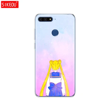 Silikono Padengti Telefoną Atveju Huawei Honor 7A PRO 7C Y5 Y6 Y7 Y9 2017 2018 Premjero Sailor Moon Sailor Mercury mielas