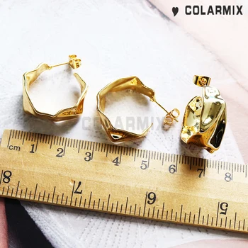 10 Porų Geometrinis Hoopas auskarai ne išnyks spalvos metalo papuošalai mados papuošalai moterims 51077