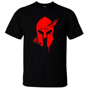 VYRIŠKI Kruvini Spartan Šalmą T-Shirt Naujas Medvilnės Laisvalaikio Mada Hip-Hop Nauja Drabužių Atsitiktinis Marškinėliai