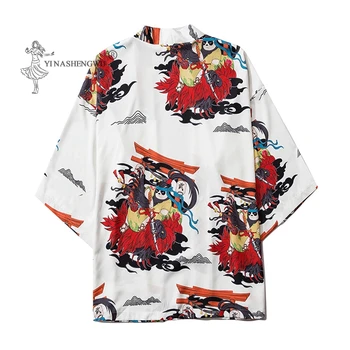 Kimono Kailis Kostiumų 12 Stilių T-shirt Vyrai Harajuku Moterų Viršūnių Liemenėlė Haori Megztinis Marškinėliai Yukata Paltai Striukės Spausdinti Japonija Vyras