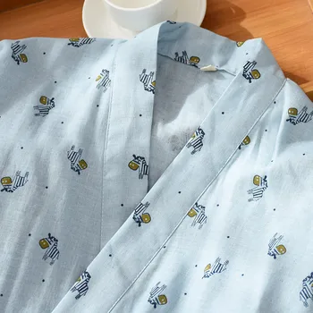 Japonijos Prarasti Kimono Pora Pižama Rinkiniai Medvilnės Marlės, Ponis Spausdinti Paprasta Yukata Pižamą Sleepwear Chalatas Pora Kostiumai Pavasario