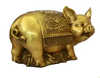 Kinija Bronzos, Vario Laimingas Zodiako Metų Turto Ir Pinigų Kiaulių Kiaulių Gyvūnų Statula