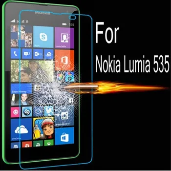 Su Mažmeninio Paketo Originalus 0.19 mm Ultra Plonas Anti-Sprogimo Grūdintas Stiklas Screen Protector, Plėvelės Nokia Lumia 535 N535 9H