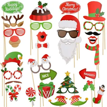 Naujas Kalėdų Nuotrauka Rekvizitai Karnavalas Naujųjų Metų Šaliai Photo Booth Decos Popieriaus Barzda Lūpų Papuošalai Priedai