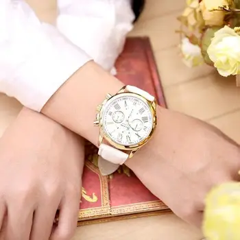 Mados 2020 Naujas Moterų Mados Ženevos Romėniškais Skaitmenimis Dirbtiniais Odos Kvarcinis Analoginis Riešo Žiūrėti laikrodžiai moteris laikrodis Didmeninės