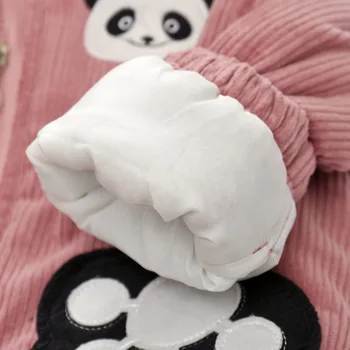 Vaikai Berniukai velvetas Hoodies Palaidinės 2019 korėjos mergaičių kamšalu Parko vaikams, cartoon Panda 