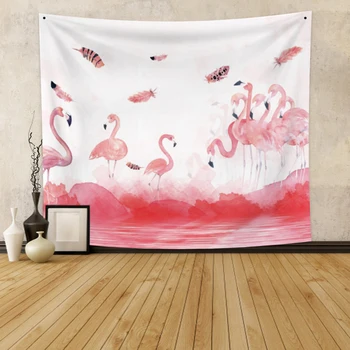 Laeacco Mados Gobelenas Atogrąžų Flamingo Palmių Sienų Apmušalai Diagramos Naktiniai Kambarys Festivalis Vestuvių Restoranas, Parduotuvės, Kolegija