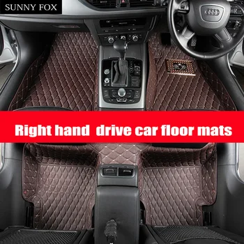 SAULĖTĄ FOX right hand drive/RHD automobilis grindų kilimėliai Volvo C30 S60L S80L V40 V60 XC60 XC90 6D automobilių stiliaus sunkiųjų kilimų flo