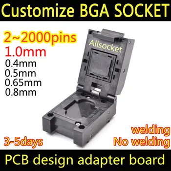 BGA100 BGA Lizdu 1,0 mm adapteris Užsakymą lizdas individualus Testas Jig LBGA100 LFBGA100 VFBGA100 WFBGA100 CSP100 AIC1952-UUGDA
