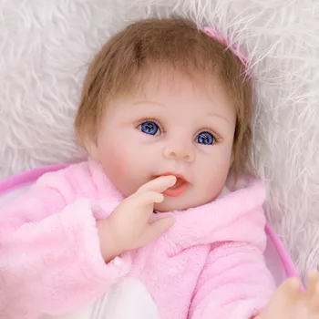 Boneca reborn baby lėlės minkštas rankų darbo silikono reborn baby lėlės mergina bamblys žaislai 22inch