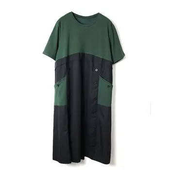 XITAO Europoje Laisvi Plius Dydis Moterų Suknelė Banga Kratinys Linijos Puloveris Kišenėje Dizainas 2020 M. Vasarą Naujų Mažų Šviežių Suknelė XJ4822