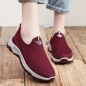 2021 m. rudenį naujų madingų moterų batai žemas viršų patogiai vaikščioti viena batų kvėpuojantis apvalios galvos motina batai