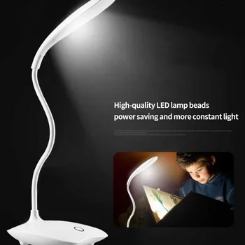 LED Stalo Lempa Pritemdomi Touch Stalo Lempa DC5V USB Įkrovimo Naktį Šviesos Akių Apsauga Lempos Touch Tamsos Nešiojamų Lempos