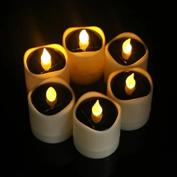 Buveinės Šalis Dekoro Netikrą Žvakės LED Romantiškas Saulės Žvakės Tealights Saulės Avarinės Naktį, Šviesos, Kelionės, Kempingas