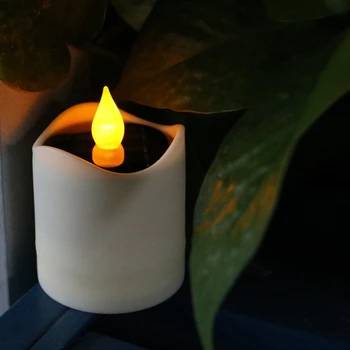 Buveinės Šalis Dekoro Netikrą Žvakės LED Romantiškas Saulės Žvakės Tealights Saulės Avarinės Naktį, Šviesos, Kelionės, Kempingas