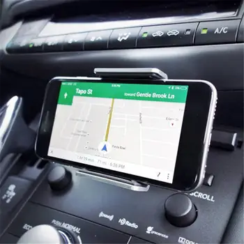 Universalus Automobilinis Telefono Laikiklis, CD Lizdas, GPS Laikiklis iš Aliuminio Lydinio mobiliųjų Telefonų Laikiklis Sukasi 360 Mobilųjį Telefoną Prijungti 3.5-5.5 colių
