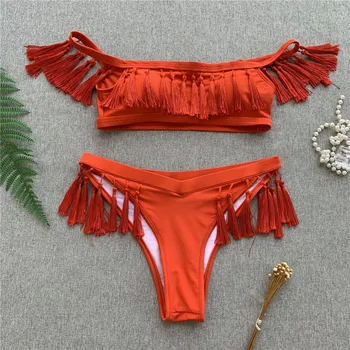 Kutai Moterims seksualus bikini komplektas bandeau Žavinga Push up Paminkštintas bikini viršų, Thong Biquinis Brazilijos femme maillot de bain maudymosi kostiumėlį