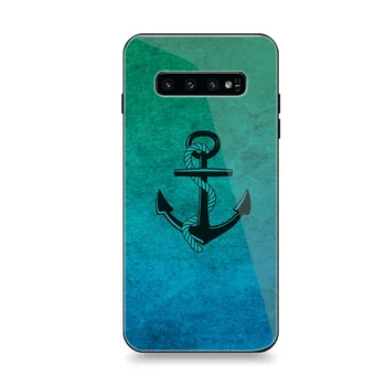 Jūrinis Inkaras WoodGlass Telefono dėklas, skirtas Samsung Note 10 Plius 10 9 8 S10 S9 Plus Plus S8 Plius S7 Krašto A70 A50 A60 Dangtis