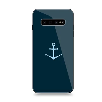 Jūrinis Inkaras WoodGlass Telefono dėklas, skirtas Samsung Note 10 Plius 10 9 8 S10 S9 Plus Plus S8 Plius S7 Krašto A70 A50 A60 Dangtis