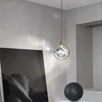Post-modernus minimalistinis LED Sieniniai šviestuvai Šiaurės Kristalų Valgomasis Gyvenamasis kambarys Šviestuvų, Lovos, Miegamojo Vieną Galvos Kabo Lempa