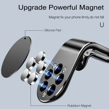 360 Laipsnių Metalo Magnetinių Automobilinis Telefono Laikiklis, Universalus Magnetas iPhone XS MAX X 8 7 6 Plus 