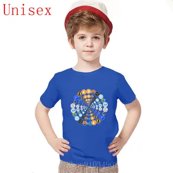 Viršūnės mergaitėms berniukų drabužiai Cryptocurrency T-shirt Ethereum Bitcoin Litecoin Kriptografijos blockchain technologija Spausdinimas Drabužiai vaikams