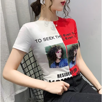 Naujas Juokingi Laišką, Print T Shirt Moterims Atsitiktinis Vasaros Medvilnės, Baltos Spalvos Marškinėliai Femme Trumpas Rankovės Korėjos Viršūnes Harajuku Reguliariai Fit