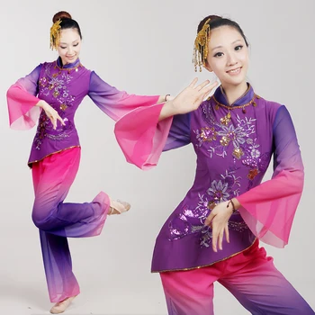 2017 Tik Senovės Kinų Kostiumas Kinų Klasikinio Šokio Kostiumai Yangko Moterų Nacionalinės Būgno Dėvėti Etape Performanceclothes