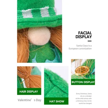 Airijos Dieną St. Patrick ' s Day Beveidis Lėlės Rudolph Lėlės Apdailos Pliušinis Žaislas namų dekoro priedai декор дома