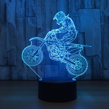 Motociklo 3D LED RGB Naktį Šviesa 7 Spalvų Kaita, Stalas Šviesos Veiksmų Skaičiai 2230 Vaikų Namuose, Kalėdos, Žaislai