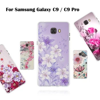 Silicio Atveju, Samsung Galaxy C9 Pro 6.0 colių Atgal Minkštos TPU Dangtelis Skirtas Samsung Galaxy C9 Pro Apsaugos 3D iškiliaspaudės Atveju