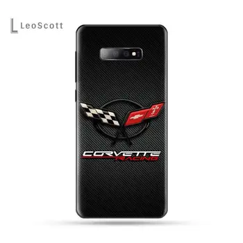 Etui coque Corvette logotipas automobilį, Telefono dėklas, Skirtas Samsung S6 S7 krašto S8 S9 S10 e plius A10 A50 A70 note8 J7 2017