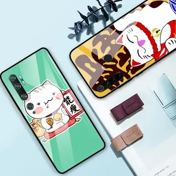 Japonijos mielas pasisekė katė kawaii Atveju Xiaomi Redmi K30 5G K20 8A Pastaba 8T 8 7 6 10 Mi Pro CC9 A3 Grūdintas Stiklas Korpuso Telefonas Coq