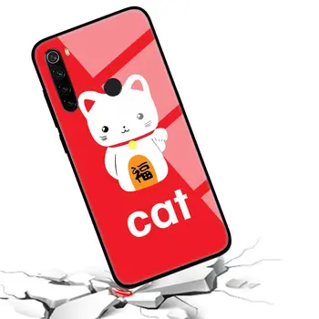 Japonijos mielas pasisekė katė kawaii Atveju Xiaomi Redmi K30 5G K20 8A Pastaba 8T 8 7 6 10 Mi Pro CC9 A3 Grūdintas Stiklas Korpuso Telefonas Coq