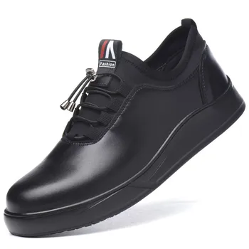 Naujo dizaino vyriški laisvalaikio didelio dydžio plieno toe apima darbo saugos batai natūralios odos darbuotojas batų saugumo batai saugus sportbačiai
