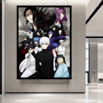 Skaitmeninės Tapybos Tokijo Pabaisa Anime Pabaisa Kinkiken Plakatas Drobės Dekoratyvinis Dažymas Miegamajame Freskos